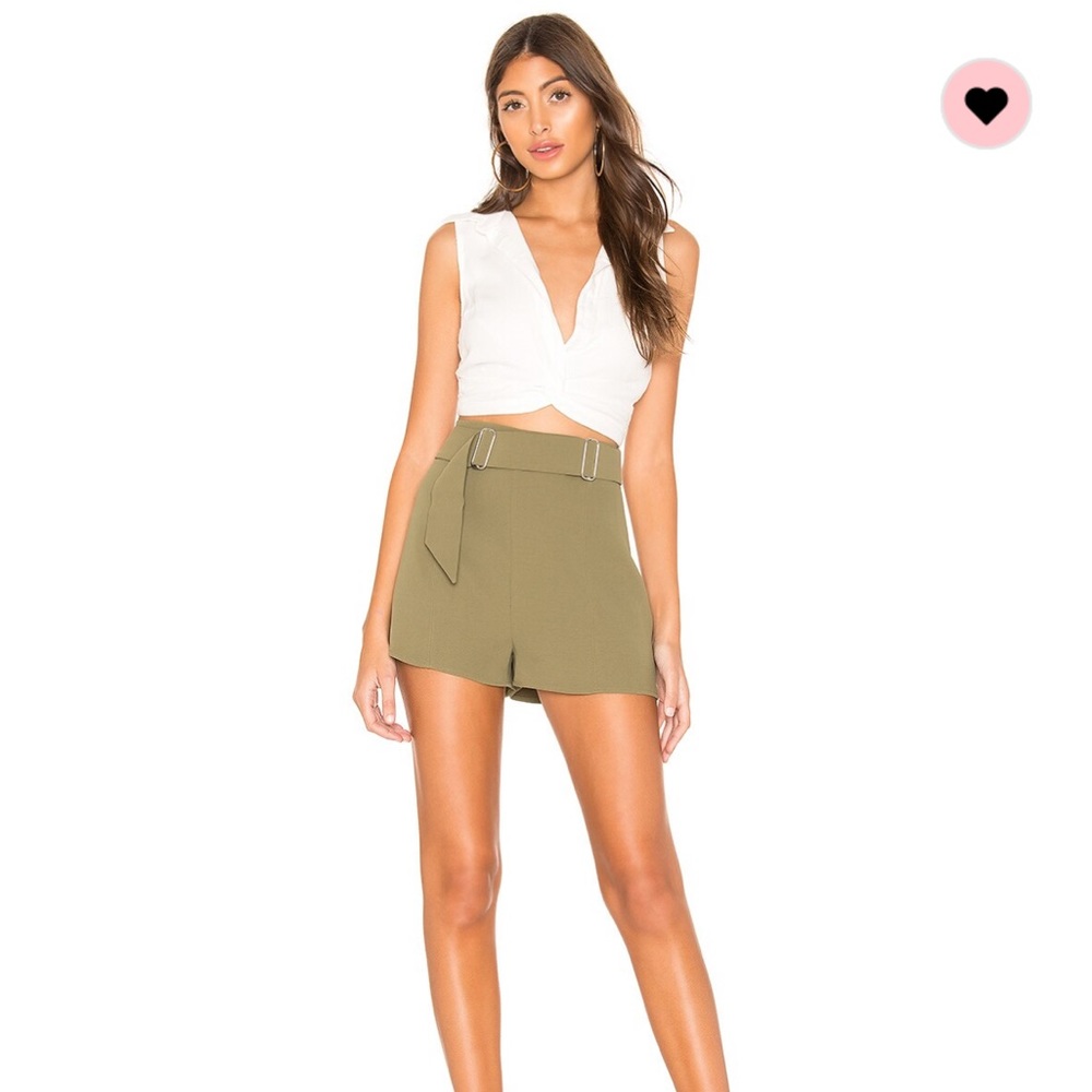 L’Academie Jax Shorts in Olive, Size XXS